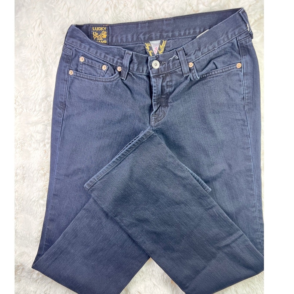 Lucky Brand Easy Rider Jeans 4/27 Dark Wash Straight Leg Denim Indigo A9